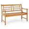 Patio Loveseat Bench Acacia Wood 2 Person Slatted Seat Outdoor Seating Natural